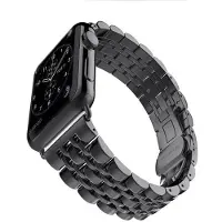 SKALO Metalliranneke, 5 lenkkiä Apple Watch Series 4-6 44mm - Musta