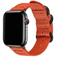 SKALO Nato-ranneke Nylon Apple Watch Series 7-9 41mm - Oranssi