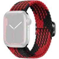 SKALO Punottu -ranneke Apple Watch Series 10 42mm - Punainen-Musta