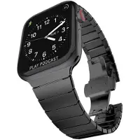 SKALO Teräsranneke "Flat" Apple Watch Ultra 49mm - Musta