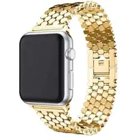 SKALO Fish Scale Metalliranneke Apple Watch Series 7-9 41mm - Kulta
