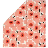 Marimekko Unikko pussilakana 220x240 cm Off white-koralli-oranssinpunainen-hiili