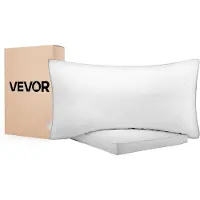 Vevor -sänkytyynyt nukkumiseen, 2 kpl, queen-size-luokan ylelliset hotellityynyt alkuperäisellä untuvatäytteellä, tukevat ja pehmeät, vuodevaatteet selälle, vatsalle ja kyljellä nukkujille, valkoinen