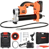 Vevor akkukäyttöinen rasvapuristin, 8000 PSI maksimipaine, 20 V sähkökäyttöinen rasvapuristin 2,0 Ah akulla ja LED-valolla, 30 tuuman pitkä letku ja kantolaukku, säädettävänopeuksiset liipaisimet, ajo