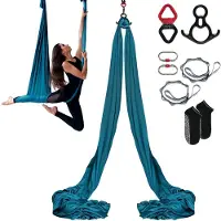 Vevor Aerial Silk &amp; Yoga Swing, 8,7 jaardia, Aerial Yoga Hammock Kit 100gsm nailonkankaalla, Täydellinen Rikityslaitteisto ja Helppo Asennusopas, Antigravity Flying Kaikentasoisille Kehonrakennuks