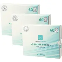 GoGoNano Ympäristöystävälliset pyykinpesuliinat, 60 kpl (Paketin koko: 3 kpl, Tuoksu: Merituuli)