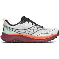 Saucony Peregrine 16 Shoes White Garnet SS26, Size 45 - EUR