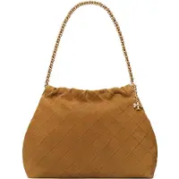 Tory Burch Fleming Suede Hobo Bag - Brown - ONE SIZE
