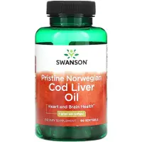 Swanson Health Pristiininen norjalainen turskaöljy, 1000 mg - 60 kapselia