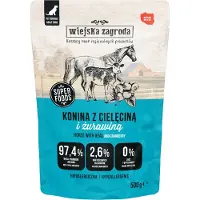 Wiejska zagroda 3x500g hevosenlihaa ja vasikanlihaa koiran märkäruoka
