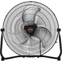 Vevor -lattiatuuletin, 3 nopeutta, suuri nopeus, tehokas, 20 tuuman teollisuustuuletin, 4800 CFM, 360° säädettävä kallistus, 21,33 ft/s ilmavirtaus, suuri metallituuletin, kotiin, kuntosalille, toimist