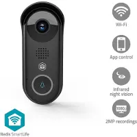 Nedis SmartLife Video Ovipuhelin Muuntaja Full HD 1080p MicroSD (ei sisälly) / Onvif / Pilvipalvelutallennus (valinnainen) IP54 Liiketunnistin Yökuvaus Musta