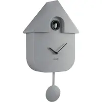 Karlsson Wall Clock Modern Cuckoo Abs Soft Pink - Grey - 41X8.5X21.5CM