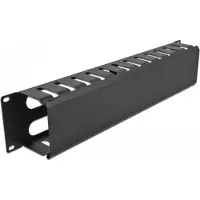 DeLOCK – 19″ Cable Management Routing Panel with 4 openings 2U black (66553)