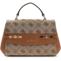 GUESS Melinda Logo Top Handle Flap - Brown - ONE SIZE