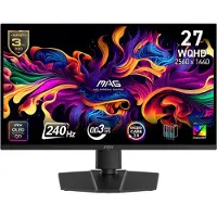 MSI MAG 273QP QD-OLED X24, 67,3 cm (26.5"), 2560 x 1440 pikseliä, Wide Quad HD, QD-OLED, 0,03 ms, Musta