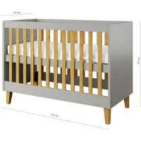 Kocot Kids Lastensänky Kubi, 60x120 cm, harmaa