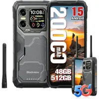 Blackview Matkapuhelin XPLORE 1 Walkie Talkie 5G kestävä älypuhelin 16GB/512GB musta