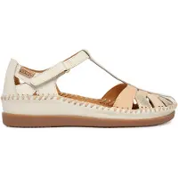 Pikolinos for woman. W8K-0705C1 White leather Cadaques sandals (40), 3 to 5 cm, Velcro, Casual