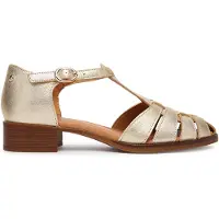 Pikolinos for woman. W7D-1835CL Golden Valencia Leather Shoes (37), 3 to 5 cm, Buckle, Casual, Classic