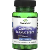 Swanson Health , Kalsium D-Glukaraatti, Detoksi, 2-In-1 Formula, 60 Pillereitä