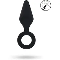 Levelz Silicone Anal Plug with Loop - L - Black