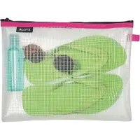 Leitz Traveller-tasku WOW L vettähylkivä, Unisex, Suuri, Vetoketju, Vedenkestävä, Vaaleanpunainen, Kuvio