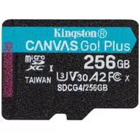 Kingston 256gb microsdxc canvas go plus gen4 200r a2 u3 single pack w/o adp