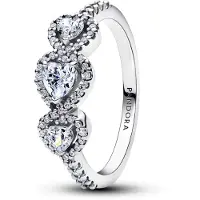 Pandora Halo Heart Trilogy Ring - Silver - 50