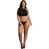 Le Désir Plus Size - bileasutus strasseilla - musta - XL-3XL