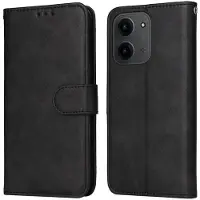 SKALO Xiaomi Redmi 15C (173mm) PU-nahka Lompakkokotelo - Musta