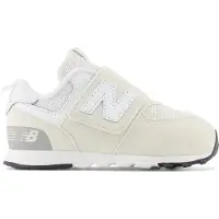 New Balance unisex for kids. NW574V1 574 NEW-B Hook & Loop trainers, white (18.5), Flat, Velcro, Casual, Grey, children's fashion