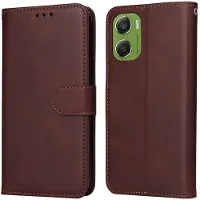 SKALO Motorola Moto G06 4G PU-nahka Lompakkokotelo - Ruskea