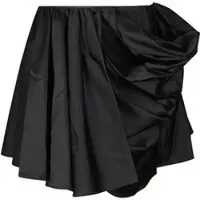 Ganni Technical Stretch Satin Draped Mini Skirt - Black - 38