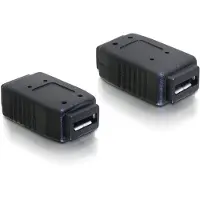 DeLOCK Adapter USB micro-A+B female to USB micro-A+B female, USB micro-A+B, USB micro-A+B, Musta (65034)