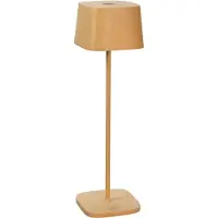 Konstsmide LED-akkukäyttöinen pöytävalaisin Capri, korkeus 36 cm, hiekanvärinen, IP54 himmennettävä, Kerma/meripihka, Olohuone/ruokailutila, Alumiini, Moderni
