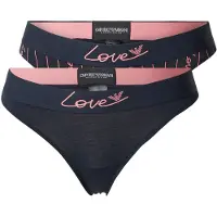 Emporio Armani for woman. EW000404_AF19049 Set of 2 navy Brazilian knickers (L), Homewear, Cotton