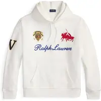 Ralph Lauren Relaxed Fit Heavyweight Fleece Hoodie - White - XL
