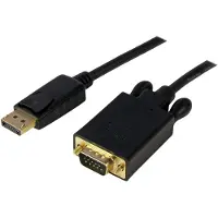 StarTech.com 6ft DisplayPort to VGA Adapter Cable DP to VGA Black 20-nastan Näyttöporttiliitin Uros 15-nastainen HD D-Sub (HD-15) Uros Musta
