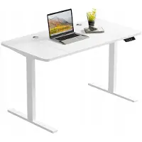 Hobby Hall Valkoinen sähköinen nostopöytä 160x80, säädettävä, moderni, 72–118 cm