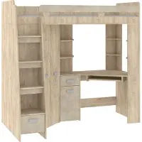 Meblocross Antresola L Bunk Bed 200x80 cm, tammi/manteli, MDF