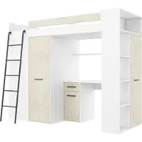 Meblocross Kerrossänky Verana L 200x90 cm, Valkoinen/Manteli, MDF