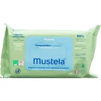 Mustela Compostable at Home Cleansing Wipes puhdistavat pyyhkeet hajustettu syntymästä lähtien 60 kpl
