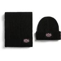 Juicy Couture Cheetah Crest Scarf / Beanie Set - Black - ONE SIZE