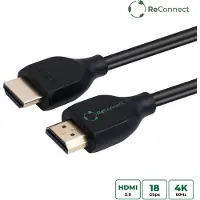 Microconnect ReConnect HDMI 2.0 Flat -kaapeli, jossa 4K, 10 m, musta