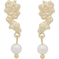 Sno of sweden Cat Pendant Ear G/White-Onesize - Gold - ONE SIZE