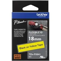 Brother TZEFX641 18 BLACK ON YELLOW FLEX