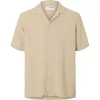 Selected Slhrelax-Sal Shirt Ss Resort - Beige - S