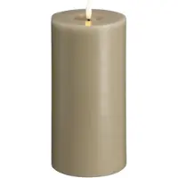 Moods & More LED pillar candle - Melted Kit grey - 99x200 mm