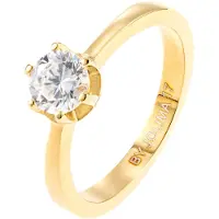 By Jolima Classic Solitaire Stone Ring - Silver - 1.8 CM